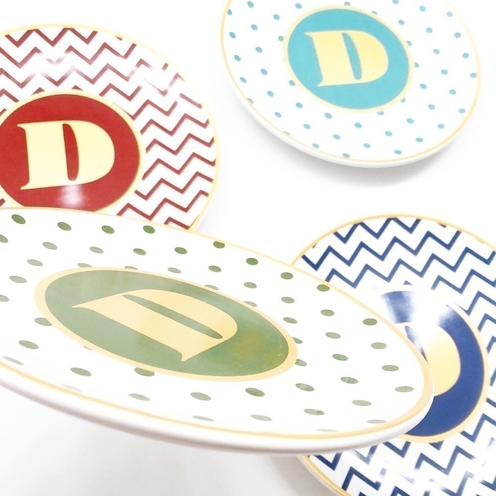 Target Monogram Letter D decorative appetizer plates - set of 4